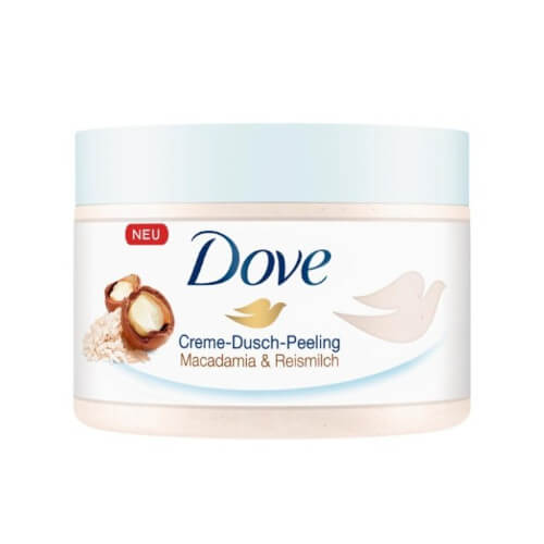 Dove Exfoliating Body Scrub Crushed Macadamia & Rice Milk vyživujúci telový peeling 225 ml