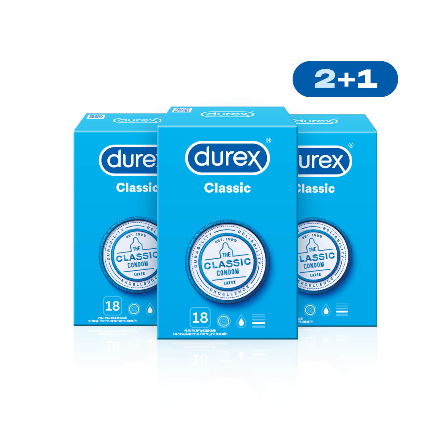 Durex Kondomy Classic 2+1