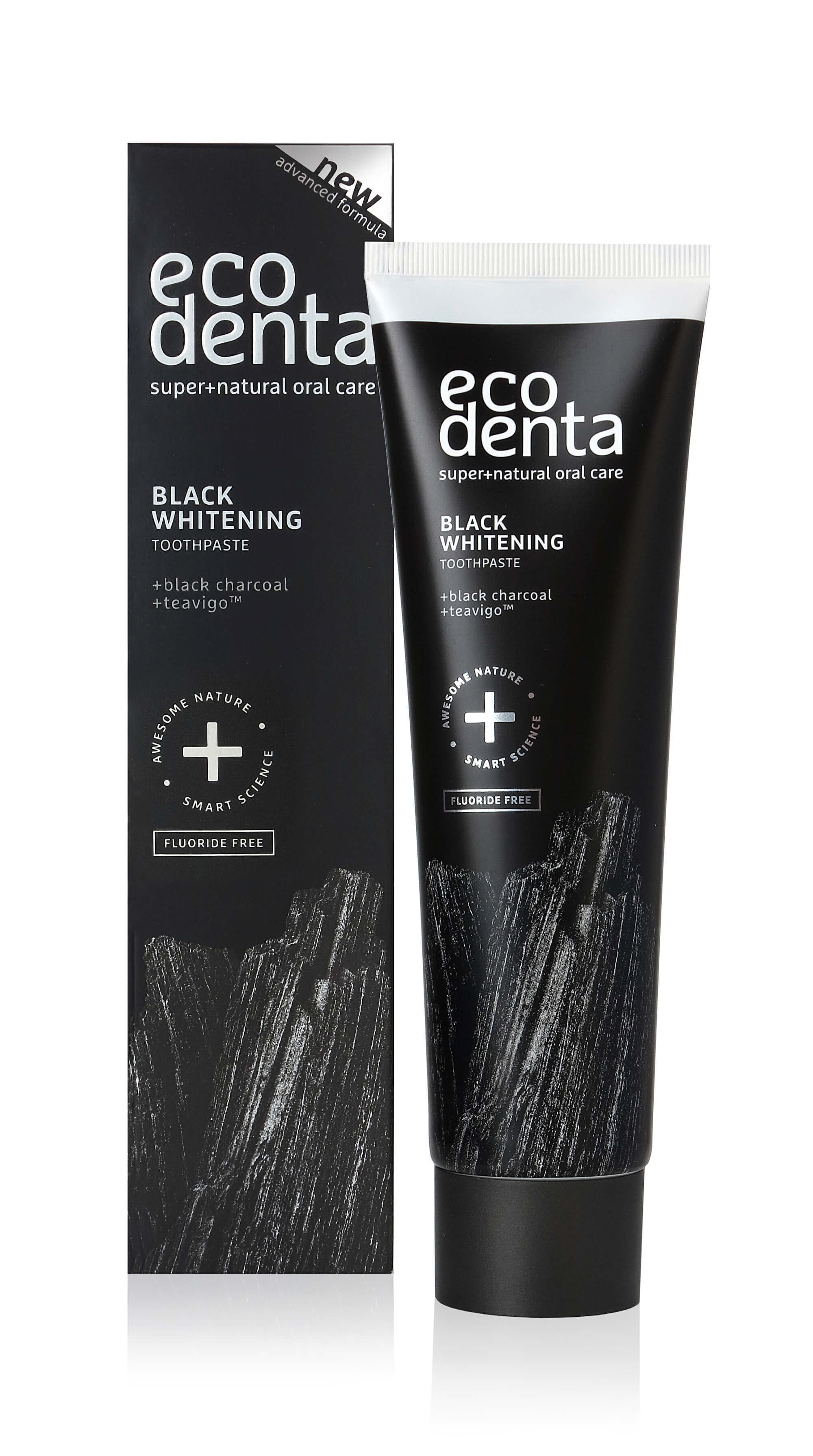 Ecodenta Černá bělicí zubní pasta s uhlím a extraktem Teavigo (Black Whitening Toothpaste) 100 ml