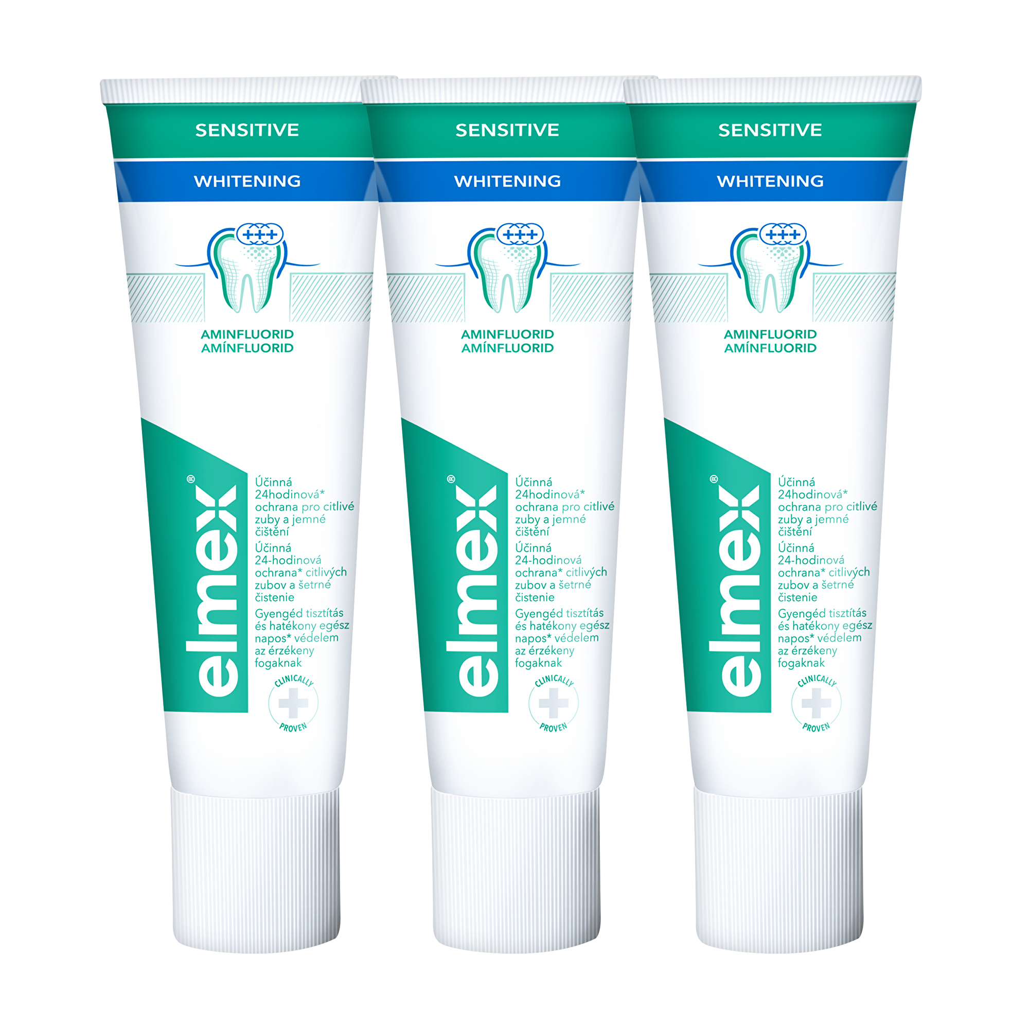 Elmex Bělicí zubní pasta pro citlivé zuby Sensitive Whitening 3 x 75 ml