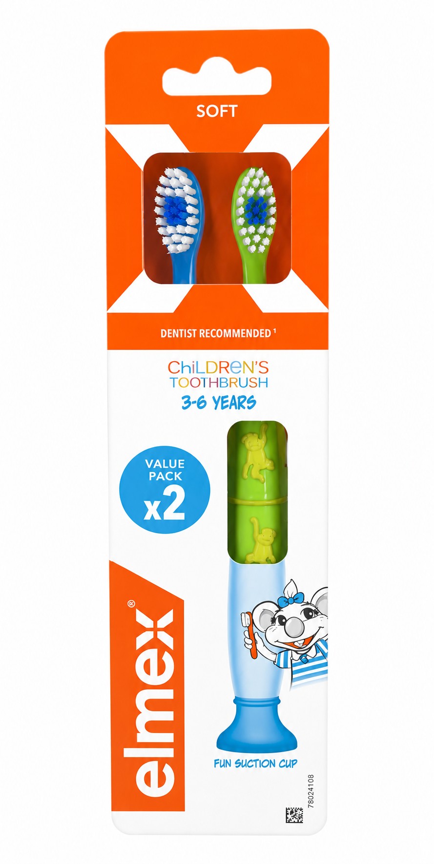 Elmex Children's Toothbrush zubná kefka pre deti soft 3-6 years 2 ks