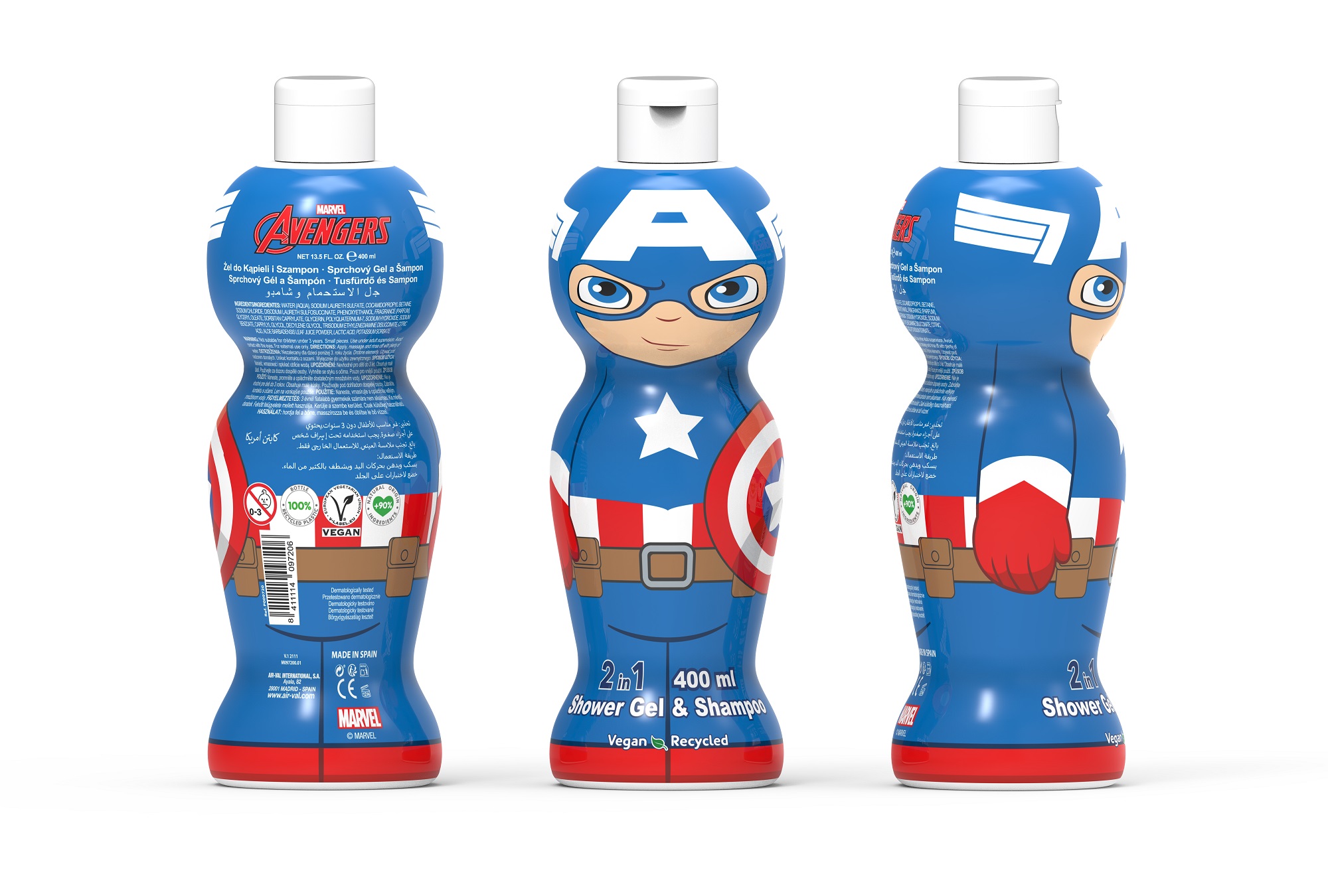 EP Line Sprchový gel a šampon Captain America Avengers 1D (Shower Gel & Shampoo) 400 ml
