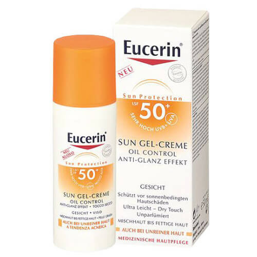 Eucerin Ochranný krémový gel na opalování na obličej Oil Control SPF 50+ 50 ml