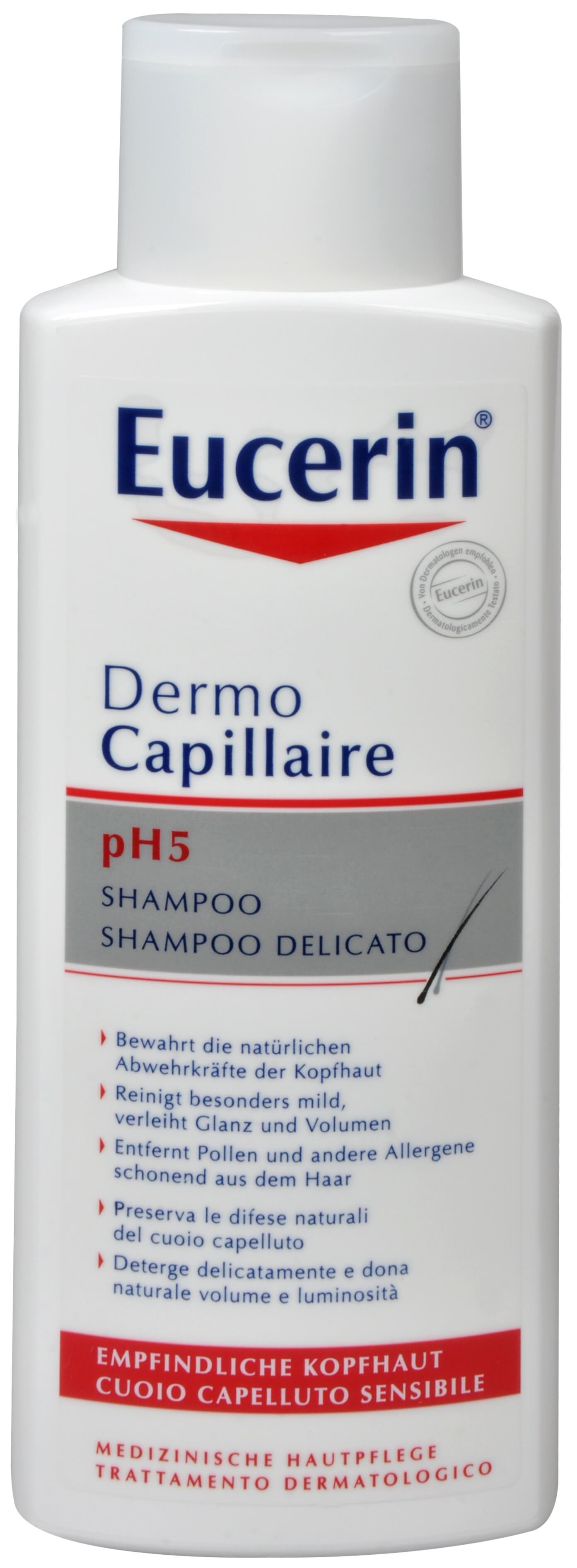 Zobrazit detail výrobku Eucerin Šampon na vlasy pro citlivou pokožku pH5 Dermocapillaire 250 ml