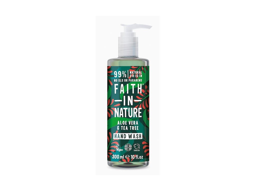 Faith in Nature Tekuté antibakteriální mýdlo na ruce Aloe vera a tea tree (Hand Wash) 400 ml