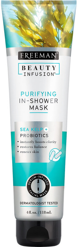 Freeman Čisticí maska do sprchy Mořské řasy + Probiotika + sérum Beauty Infusion 118 ml