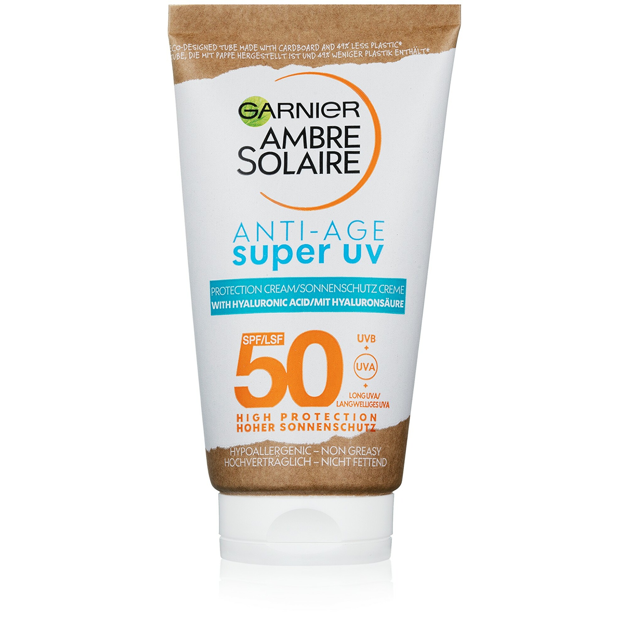 Garnier Ambre Solaire Super UV Anti-Age Protection Cream SPF50 50 ml opaľovací prípravok na tvár unisex proti vráskam