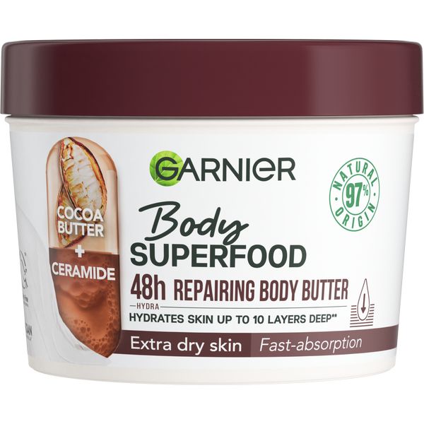 Garnier Tělové máslo s kakaem Body Superfood (48 h Repairing Body Butter) 380 ml