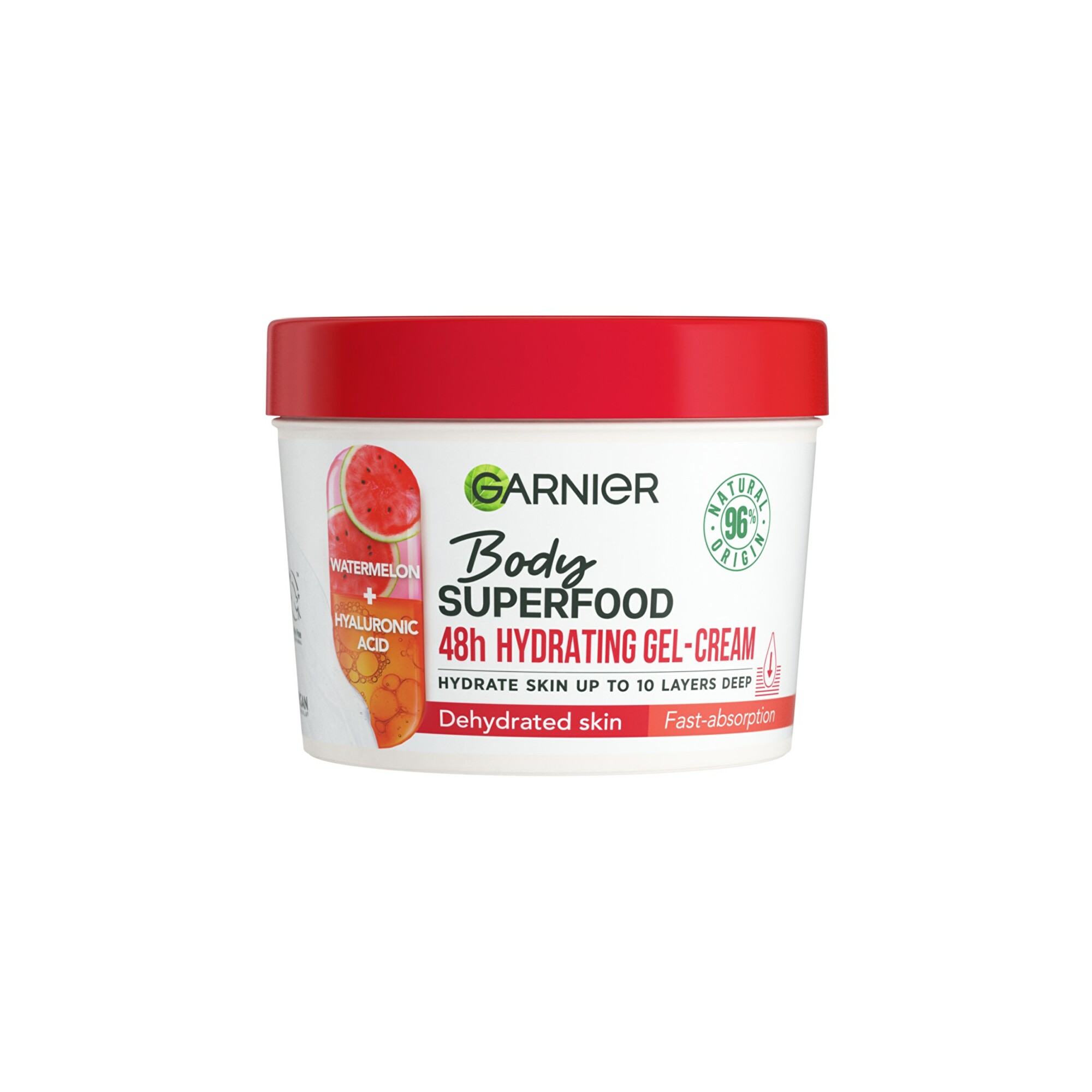 Garnier Body Superfood 48h Hydrating Gel-Cream Watermelon & Hyaluronic Acid 380 ml telový krém pre ženy na dehydratovanu pleť