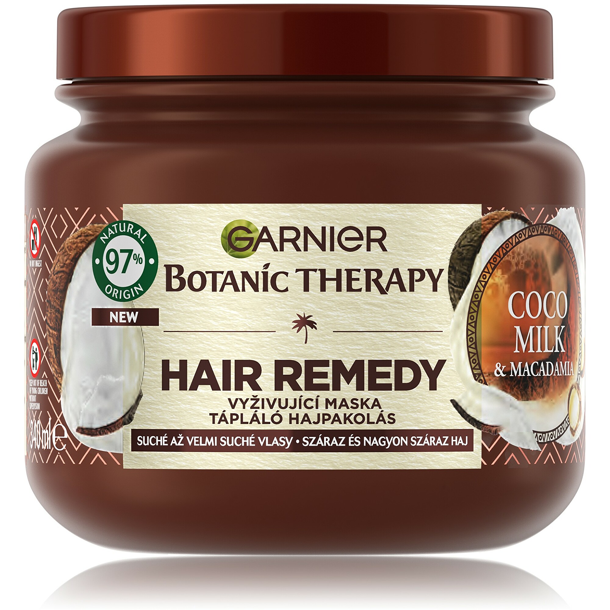 Levně Garnier Vyživující maska pro suché až velmi suché vlasy Coco Milk Macadamia (Hair Remedy) 340 ml