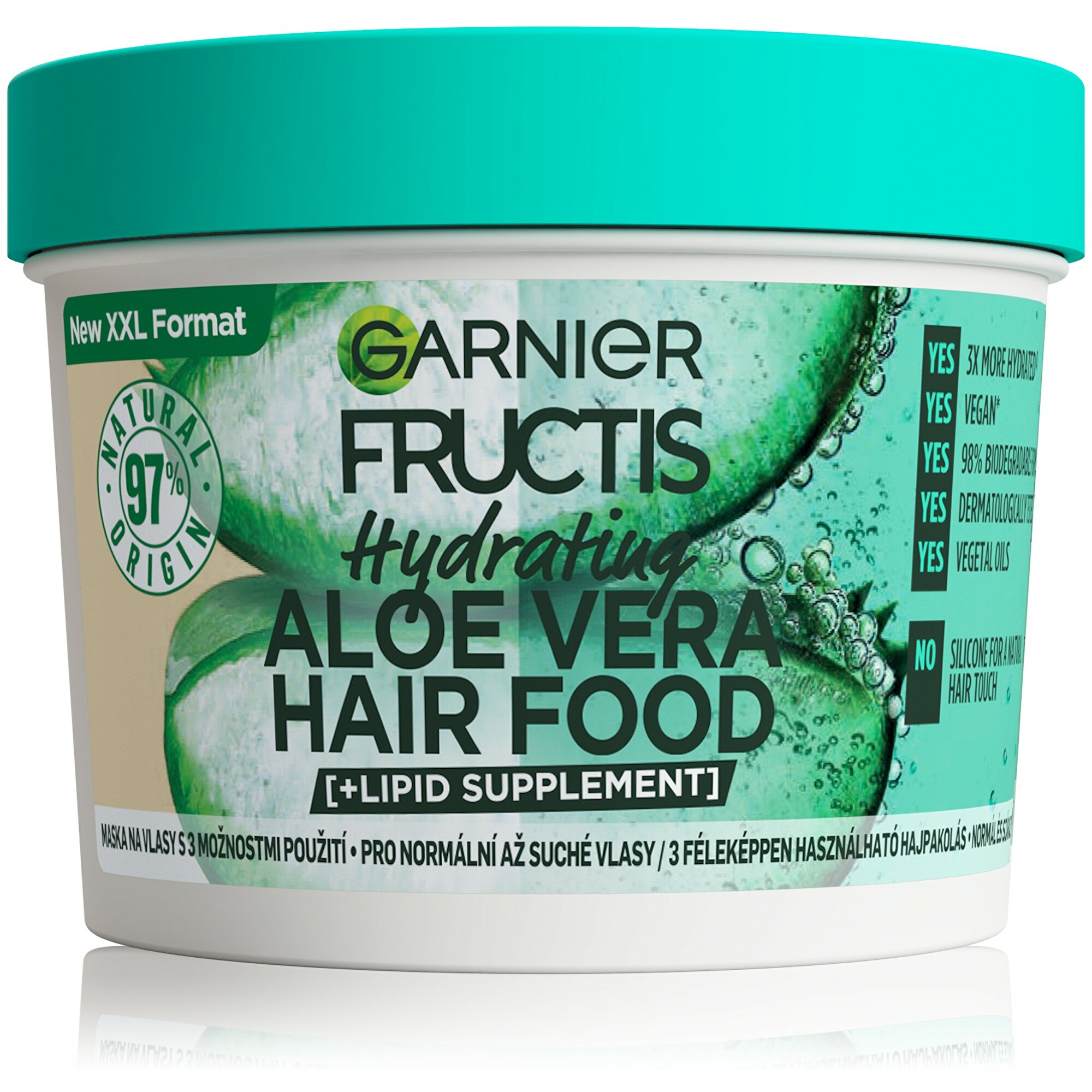 Garnier Hidratáló maszk normál és száraz hajra Aloe Vera (Hair Food) 400 ml