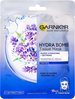 Garnier Hydratační textilní maska proti projevům únavy s výtažkem z levandule Skin Naturals Hydra Bomb (Tissue Mask) 28 g