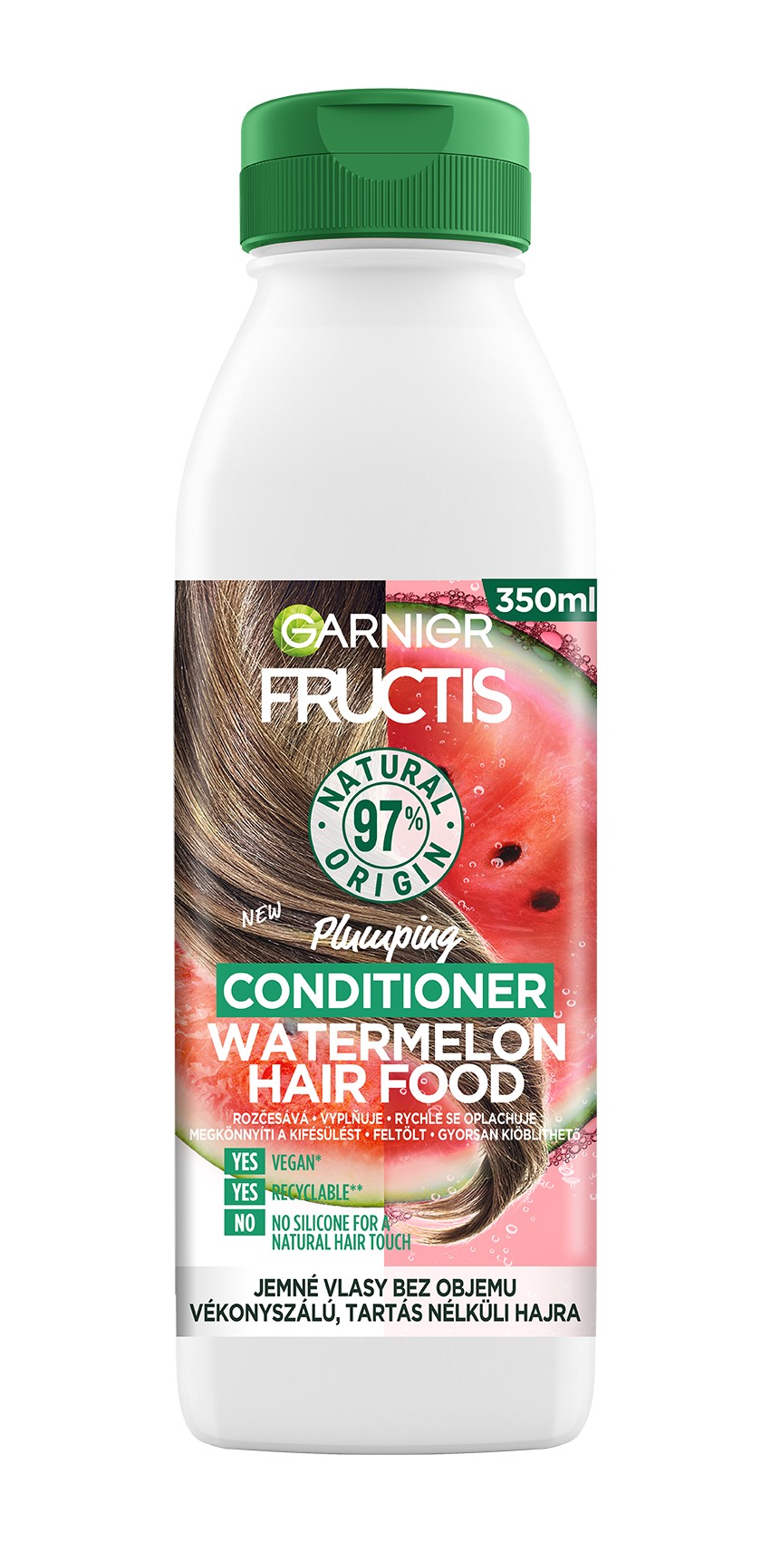 Garnier Jemný kondicionér pro objem vlasů Fructis Hair Food (Watermelon Plumping Conditionner) 350 ml