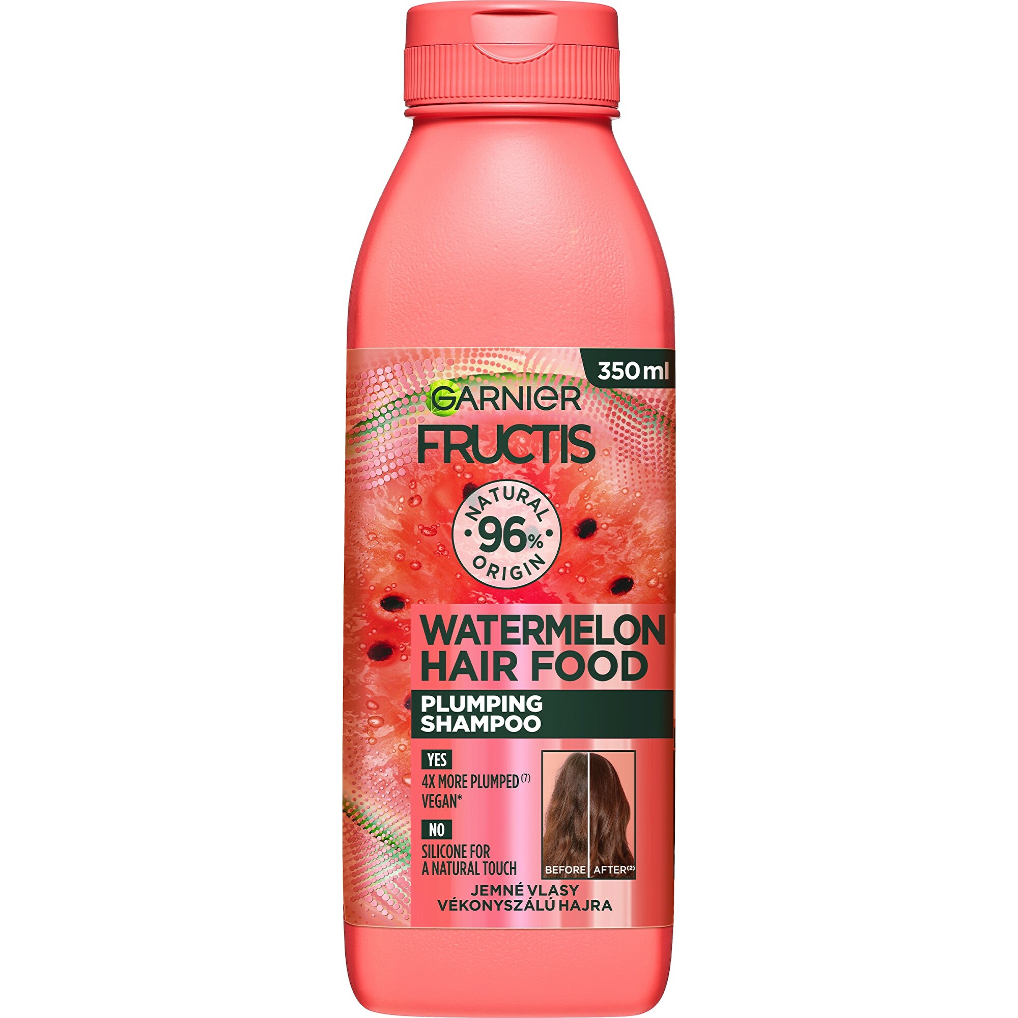 Levně Garnier Jemný šampon pro objem vlasů Fructis Hair Food (Watermelon Plumping Shampoo) 350 ml
