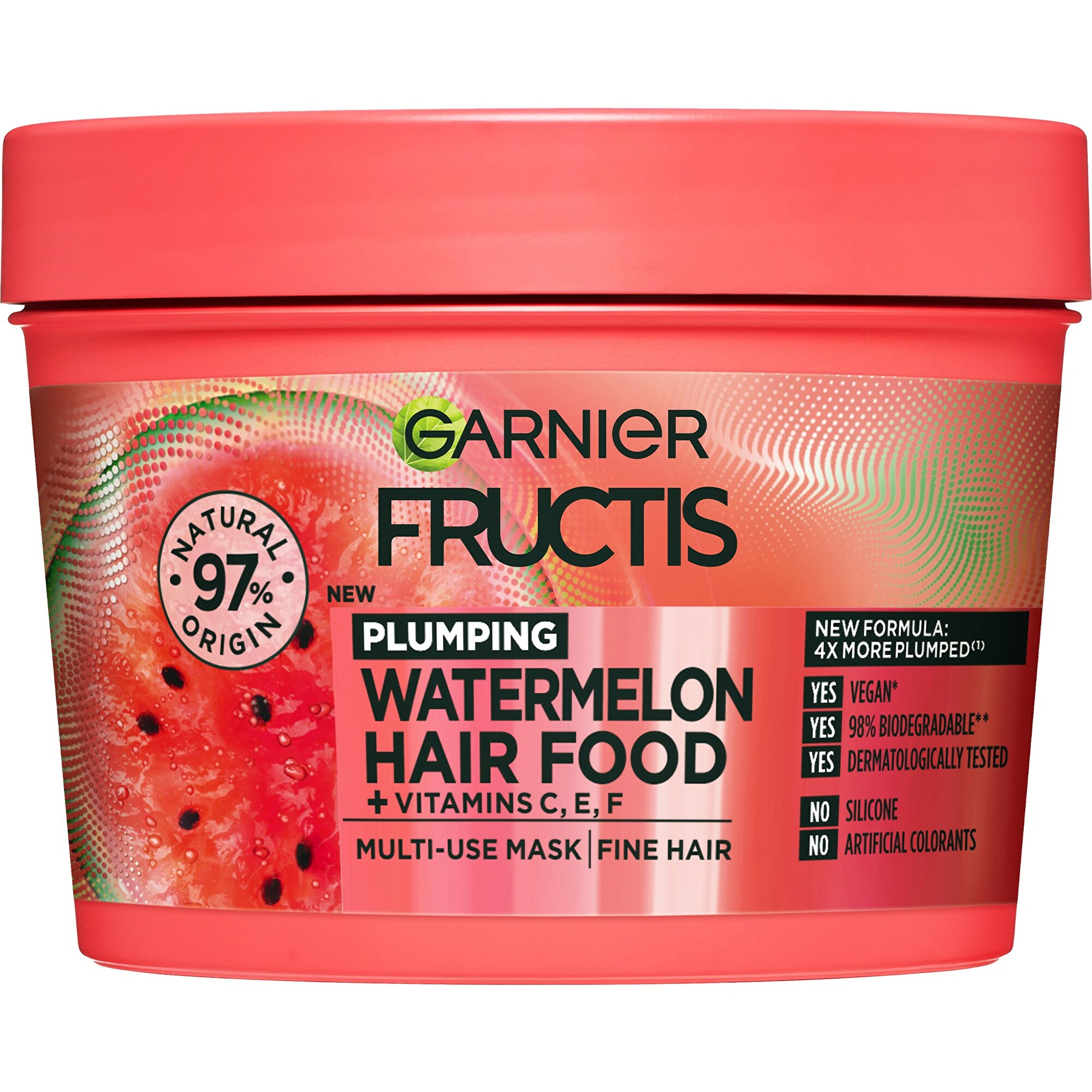 Levně Garnier Maska pro jemné vlasy bez objemu Watermelon (Hair Food) 400 ml