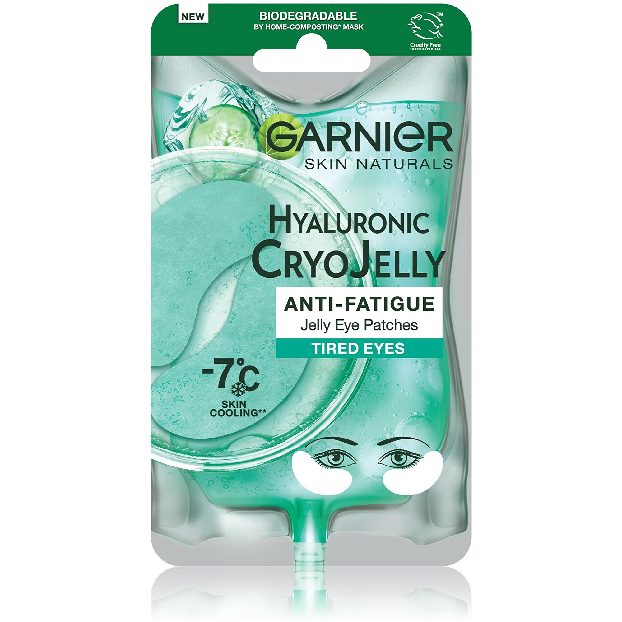 Garnier Oční textilní maska s chladivým efektem -7 °C Hyaluronic Cryo Jelly (Jelly Eye Patches) 5 g