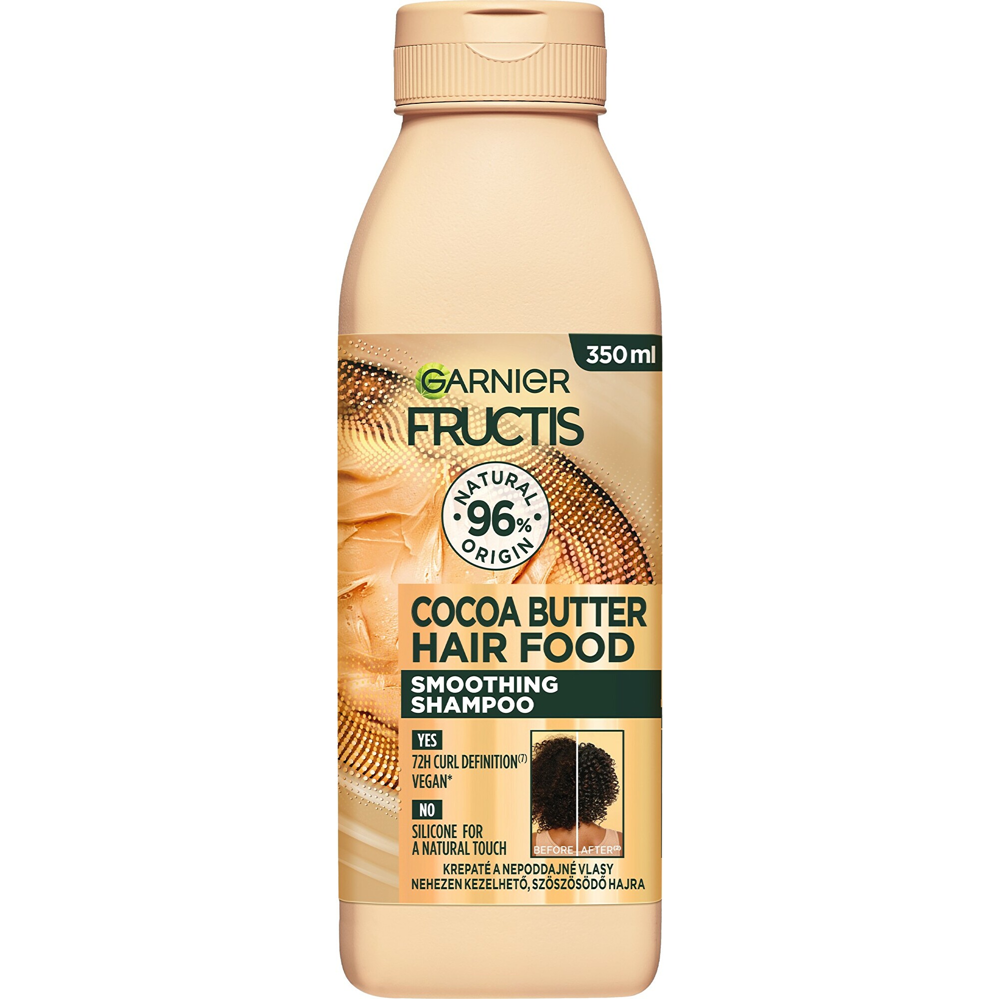 Levně Garnier Uhlazující šampon pro nepoddajné vlasy Hair Food Cocoa Butter (Shampoo) 350 ml