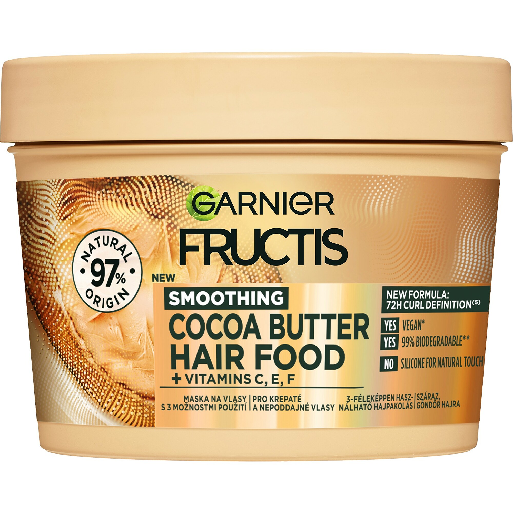 Levně Garnier Vyhlazující maska pro nepoddajné a krepaté vlasy Cocoa Butter (Hair Food) 400 ml