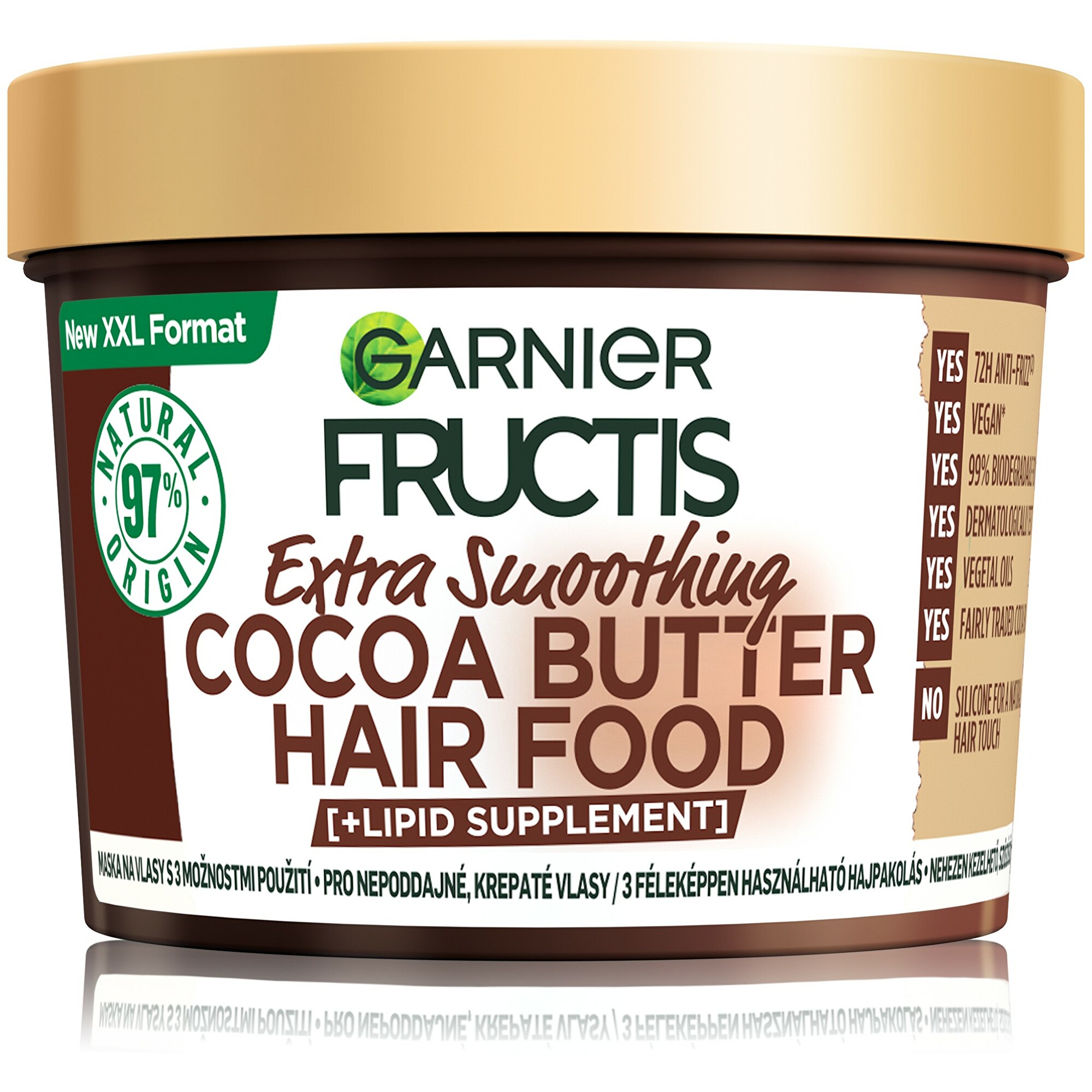 Garnier Kisimító maszk rakoncátlan és kreppesedett hajra Cocoa Butter (Hair Food) 400 ml