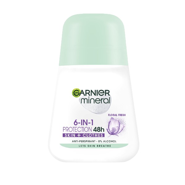 Levně Garnier Minerální antiperspirant Protection Floral Fresh 48h Roll-on pro ženy 50 ml