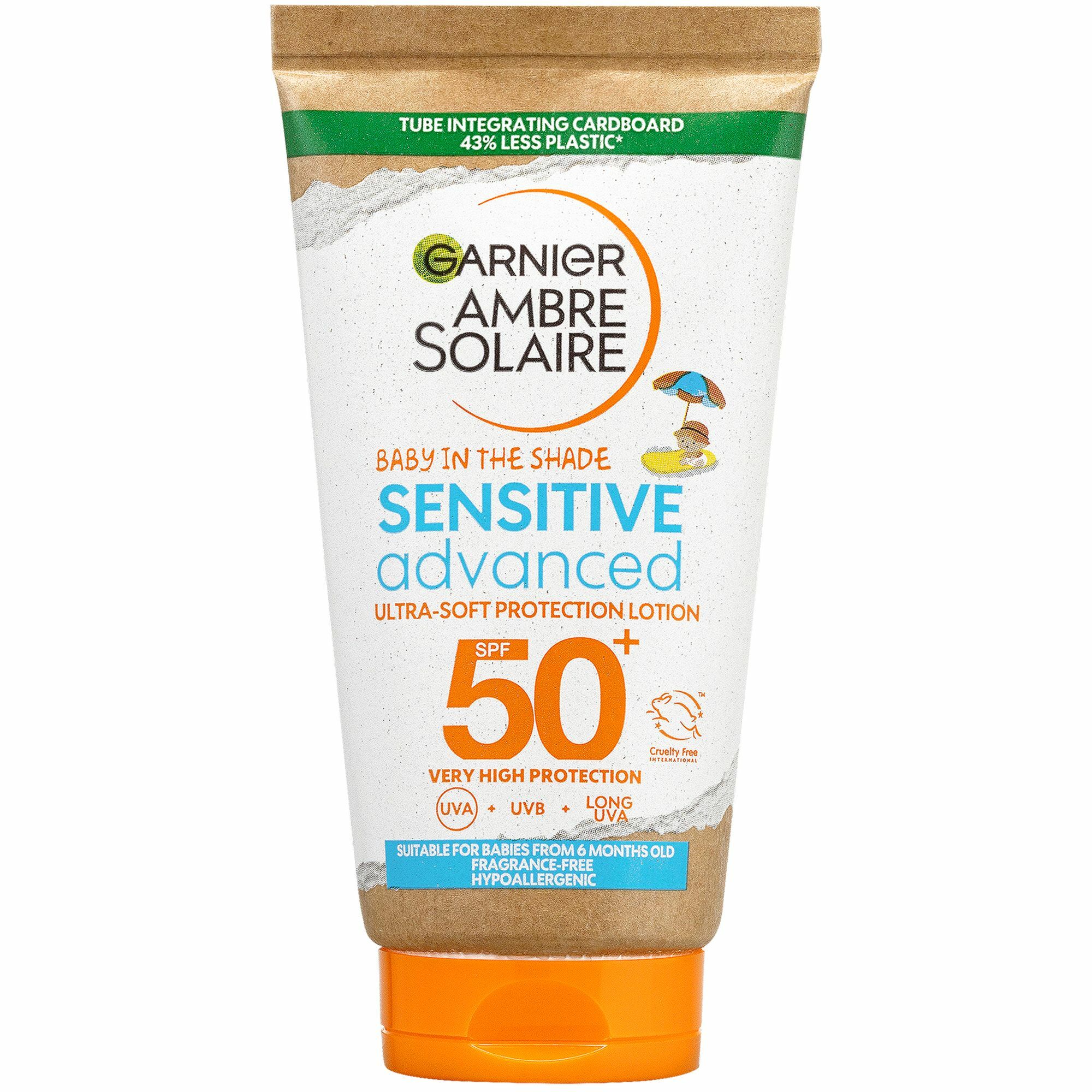 Garnier Ambre Solaire Kids Sensitive Advanced Baby In The Shade SPF50+ 50 ml opaľovací prípravok na telo pre deti na veľmi suchú pleť