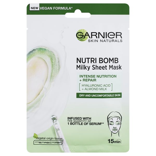 Garnier Textilní pleťová maska s mandlovým mlékem pro suchou a citlivou pleť Skin Naturals (Milky Tissue Mask) 28 g