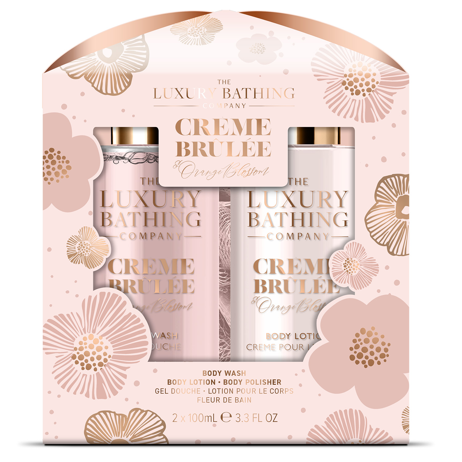 The Luxury Bathing Company Darčeková sada telovej starostlivosti Creme brulée, Pomarančový kvet & Vanilka 3 ks