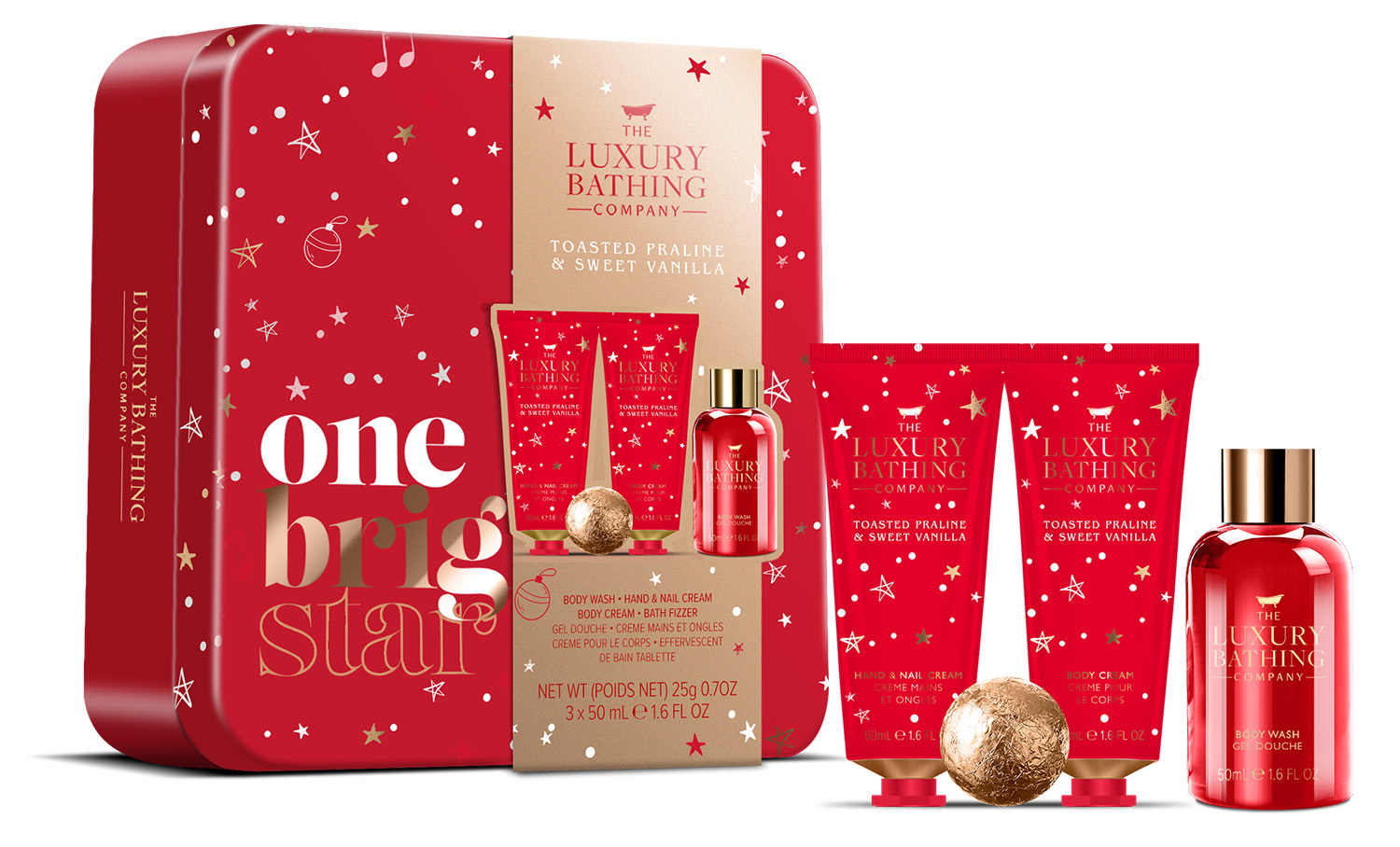 The Luxury Bathing Company Darčeková sada v plechovej dóze Pralinka & Vanilka 4 ks