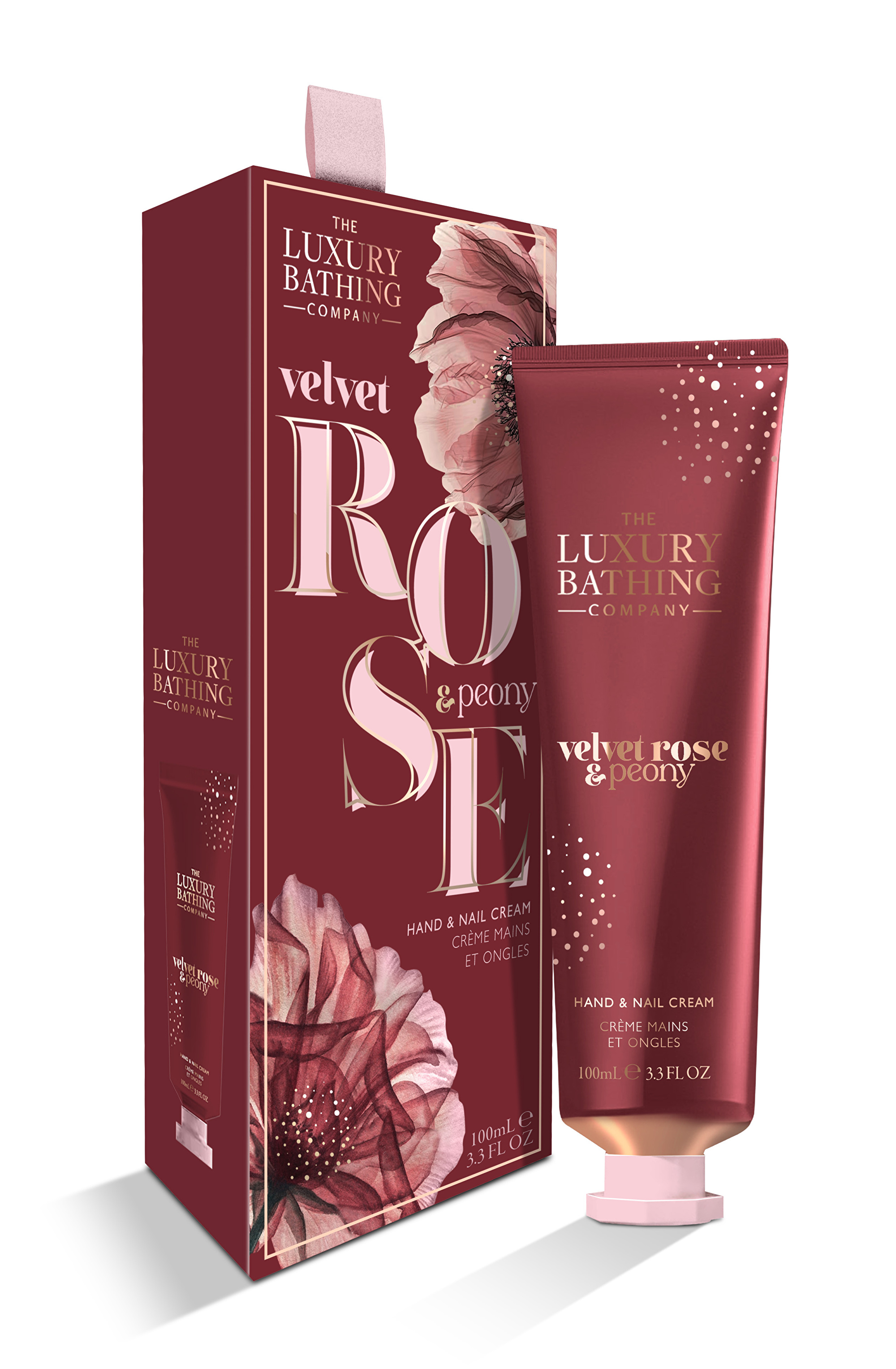 The Luxury Bathing Company Krém na ruky a nechty Ruže & Pivonka (Hand & Nail Cream) 100 ml