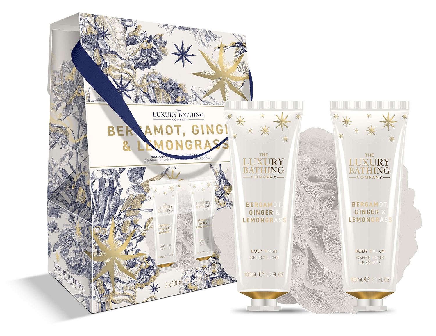 The Luxury Bathing Company Sada starostlivosti o telo v darčekovej krabičke Bergamot, Zázvor & Lemongrass 3 ks