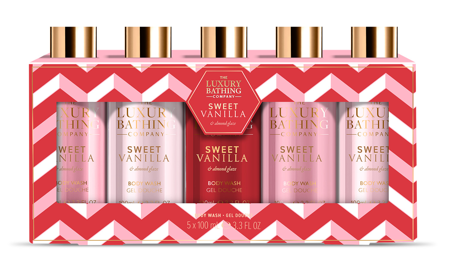 The Luxury Bathing Company Darčeková sada sprchových gélov Vanilka & Mandle 5 ks