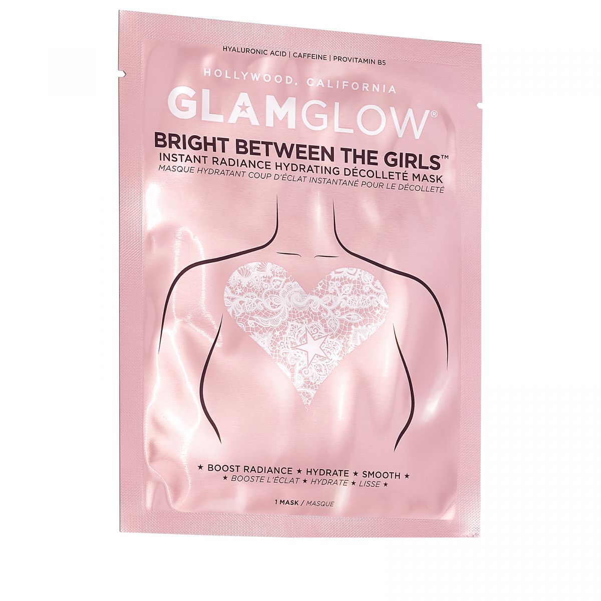 Glamglow Rozjasňující a hydratační maska na dekolt Bright Between The Girls (Instant Radiance Hydrating Décollete Mask) 10 g