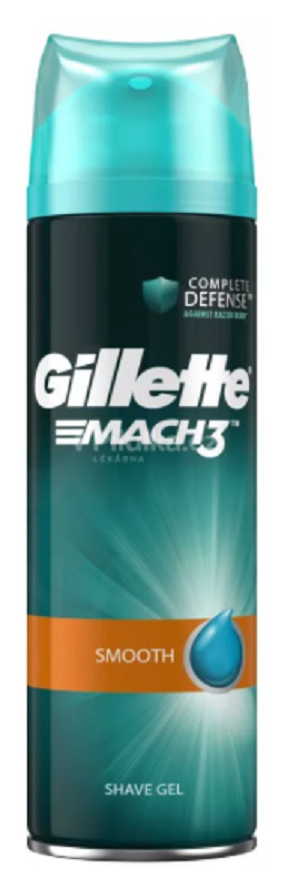 Gillette Gél pre dôkladné a hladké oholenie Mach3 Smooth (Shave Gel) 200 ml + 2 mesiace na vrátenie tovaru