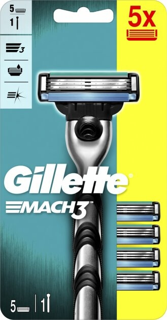 Gillette Holicí strojek Gillette Mach3 + 5 hlavic