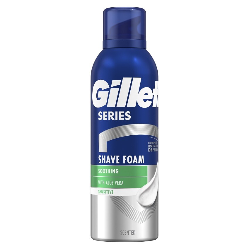 Gillette Zklidňující pěna na holení Series Sensitive Aloe Vera (Soothing Shave Foam) 200 ml