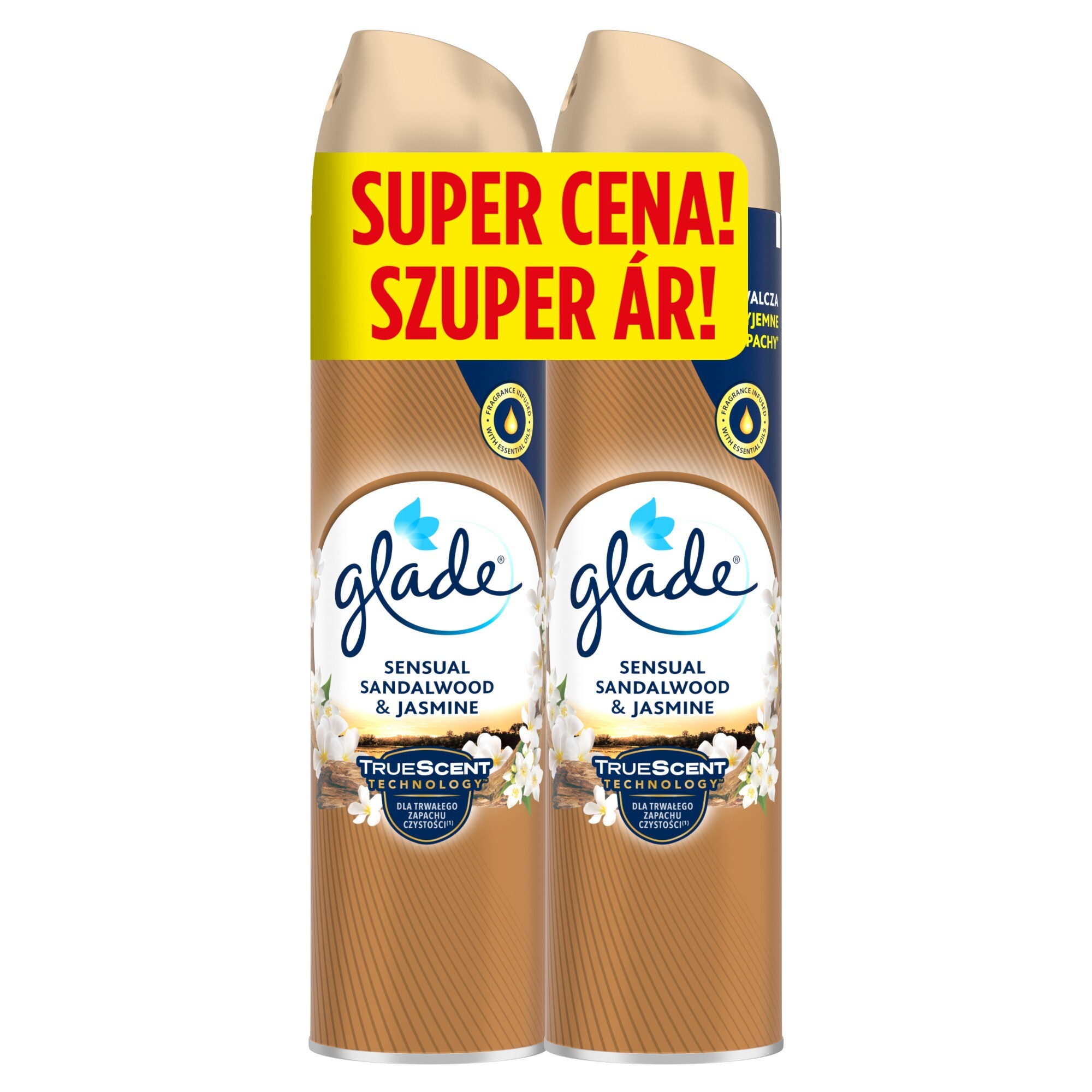 Glade Sada osvěžovačů vzduchu Sensual Sandalwood & Jasmine 2 x 300 ml