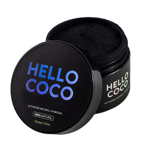 Hello Coco Aktivní uhlí na bělení zubů Sweet Mint (Activated Natural Charcoal) 30 g