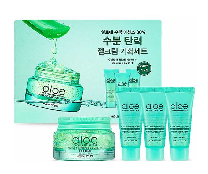 Holika Holika Dárková sada hydratační pleťové péče Aloe Soothing Essence 80% Gel Cream Set
