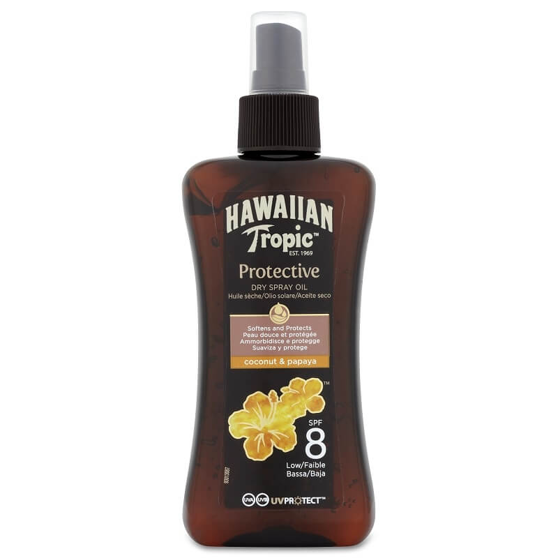 Hawaiian Tropic Suchý olej na opalování s rozprašovačem SPF 8 Protective (Dry Spray Oil) 200 ml