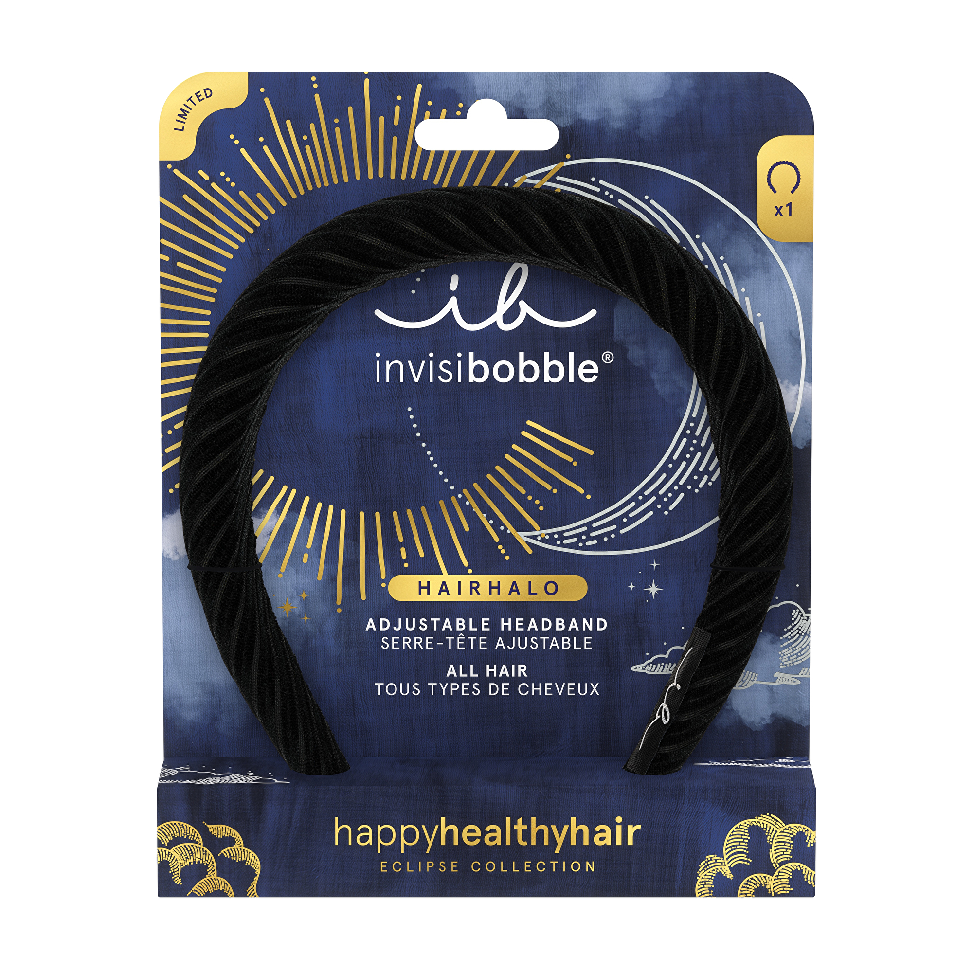 Invisibobble Čelenka do vlasov Hairhalo Eclipse Midnight Ring 1 ks