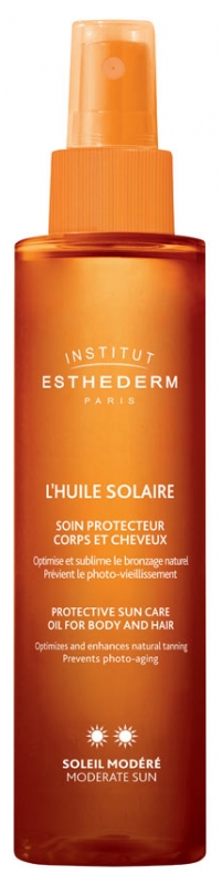 Institut Esthederm Ochranný olej na tělo a vlasy se střední ochranou Moderate Sun (Protective Sun Care Oil for Body and Hair) 150 ml