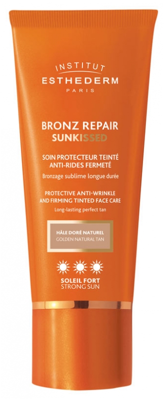 Institut Esthederm Tónovaný protivráskový a spevňujúci krém na opaľovanie s vysokou ochranou Bronz Repair Sunkissed Strong Sun ( Face Care ) 50 ml