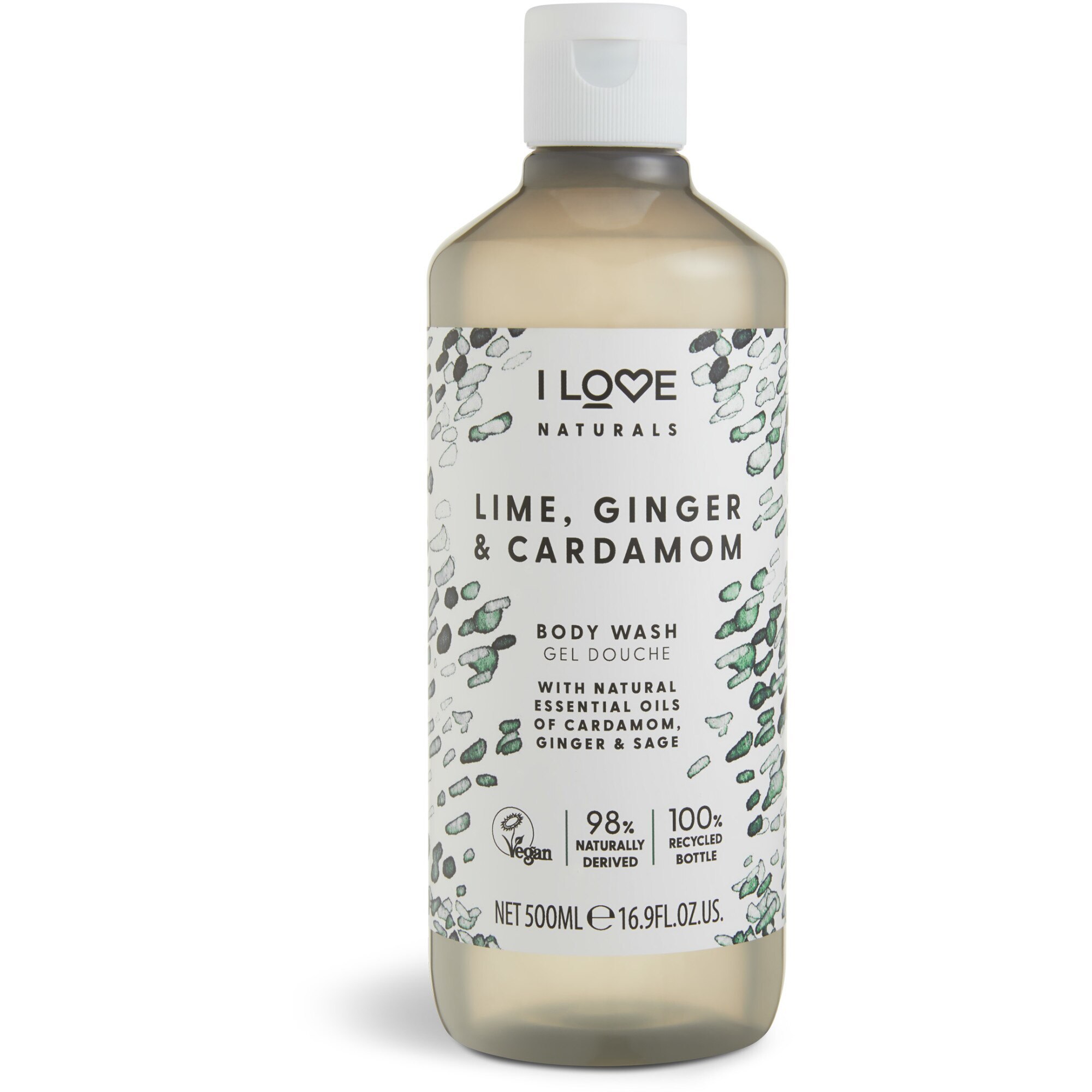 I Love Hydratační sprchový gel Naturals Lime, Ginger & Cardamon (Body Wash) 500 ml