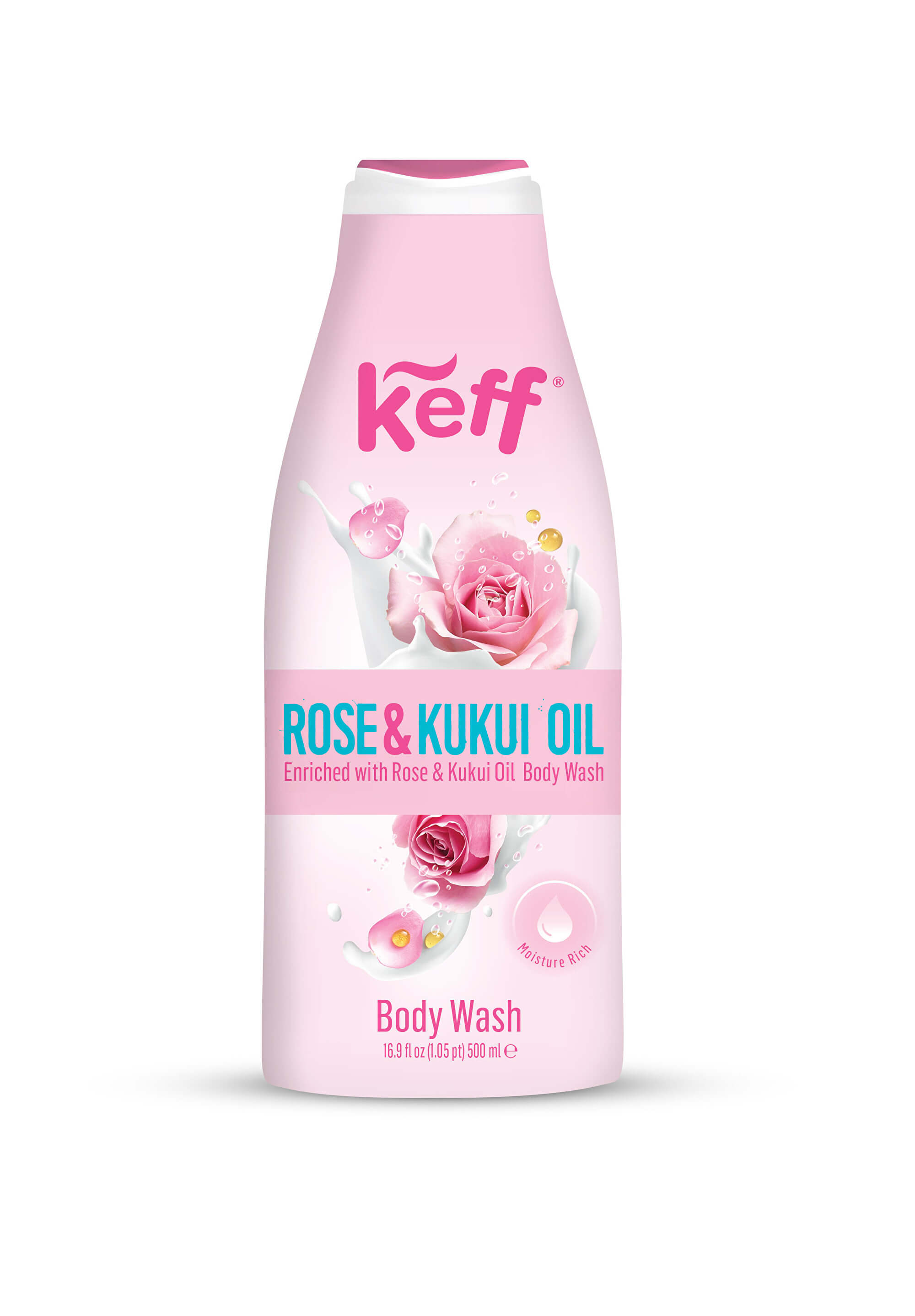 Keff Mycí krém Růže & Kukui olej (Body Wash) 500 ml