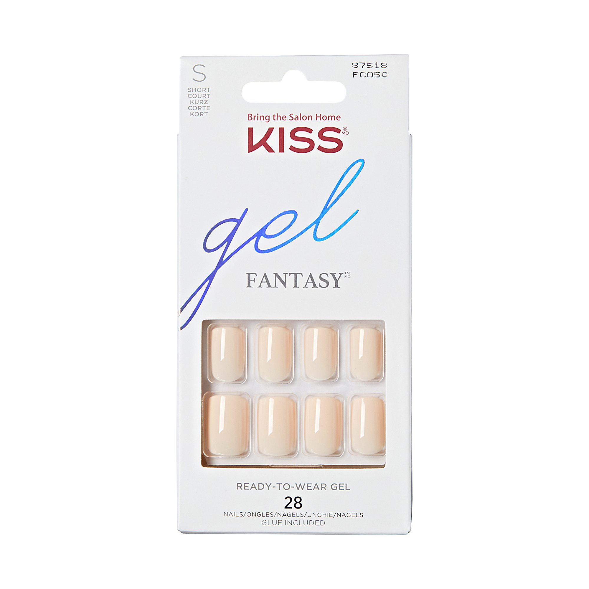 KISS Umělé nehty Gel Fantasy Nails - Creamy 28 ks