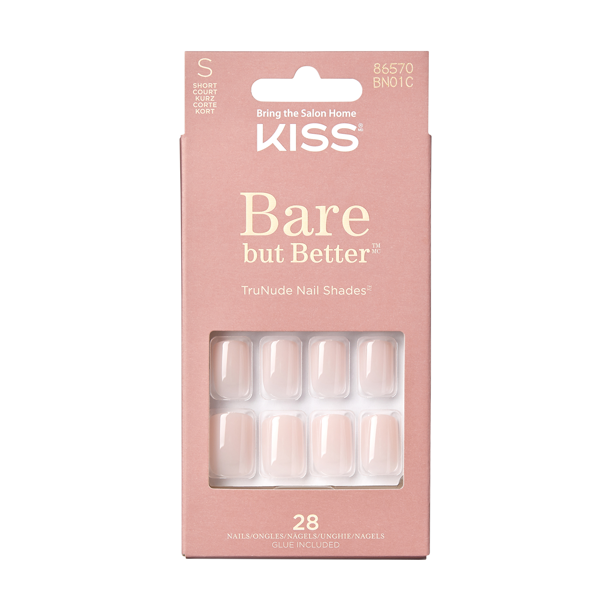 KISS Gélové nechty Bare-But-Better Nails Nudies 28 ks