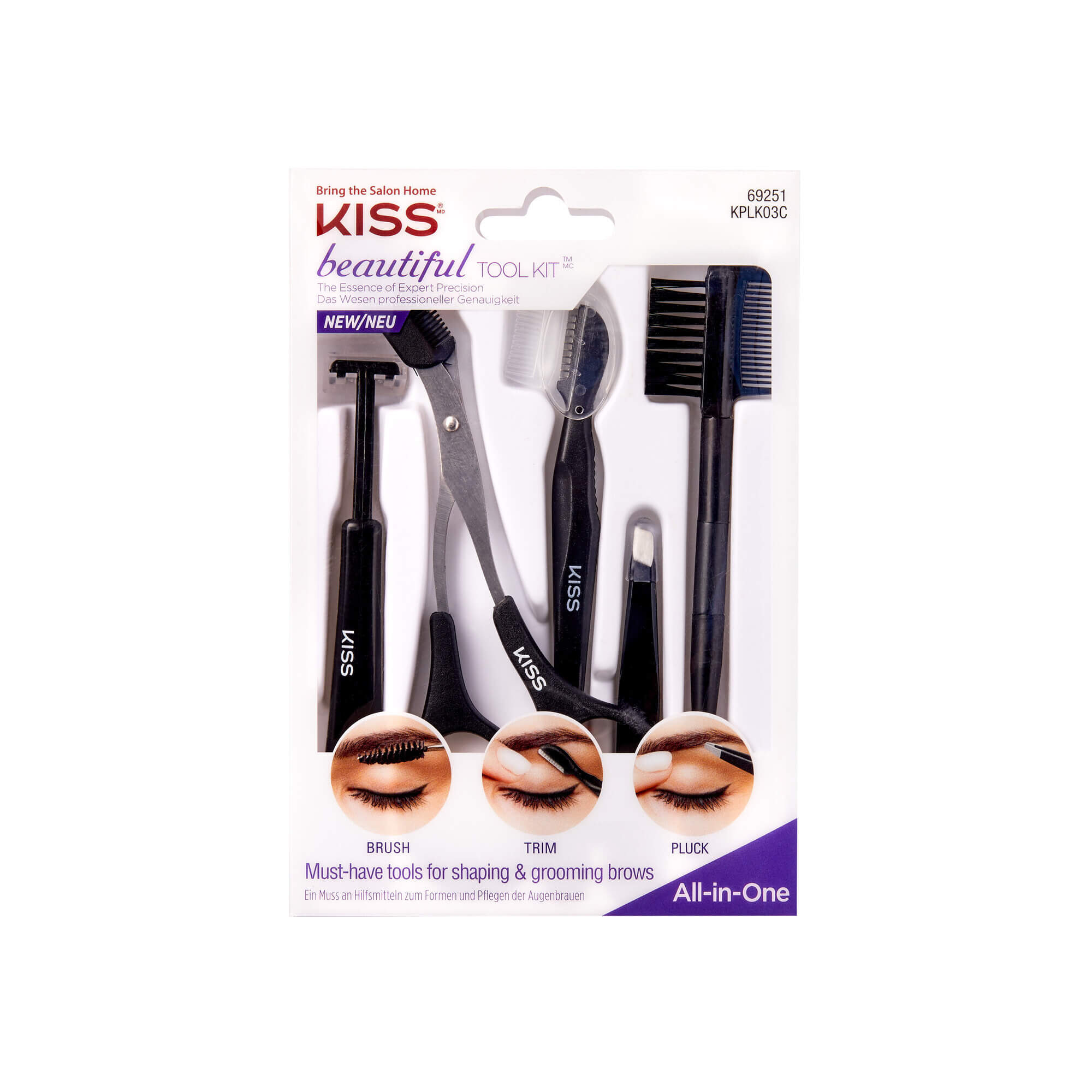 KISS Súprava na úpravu obočia Beautiful Tool Kit Browse