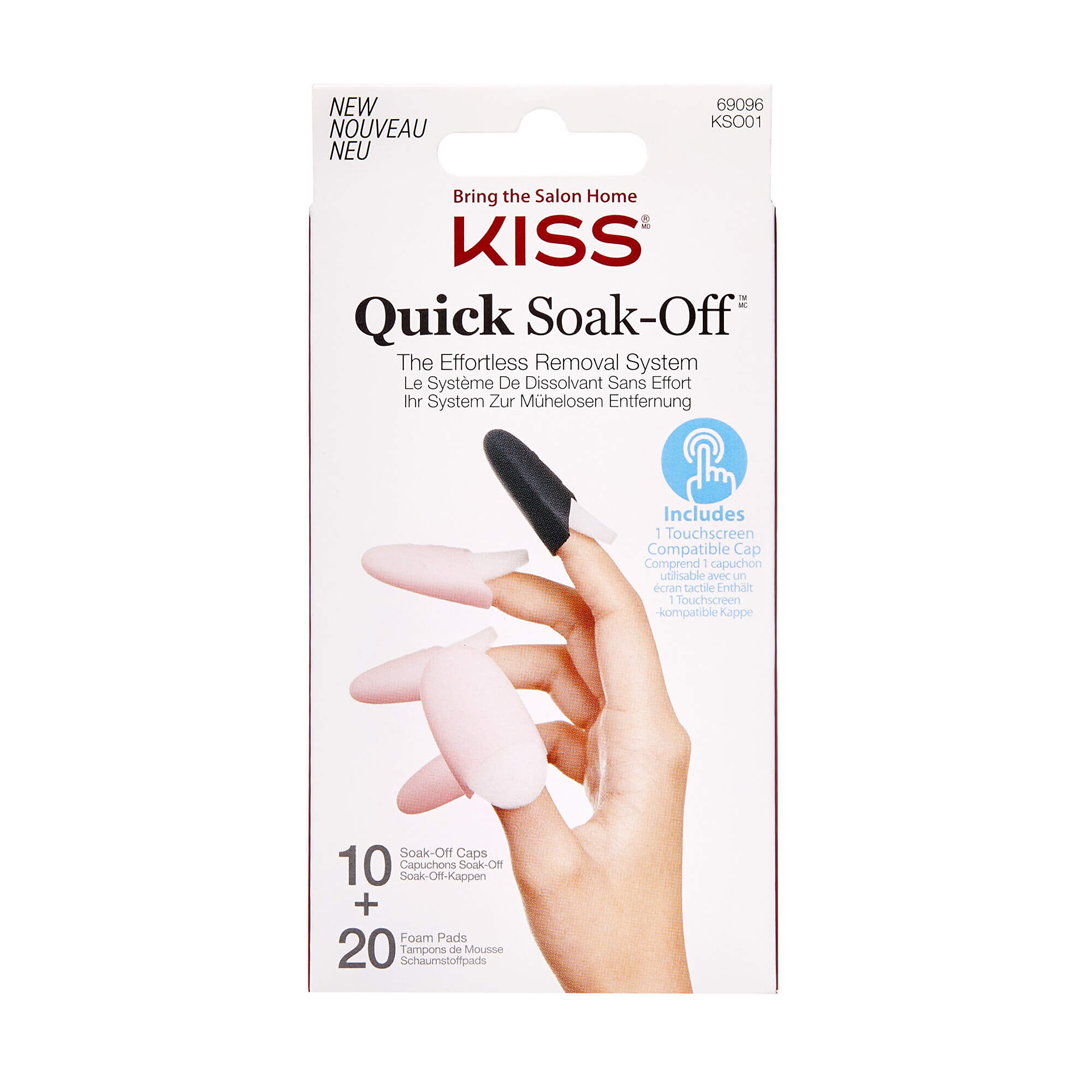 KISS Odstraňovač umělých nehtů (Soak Off Remover Caps) 20 ks