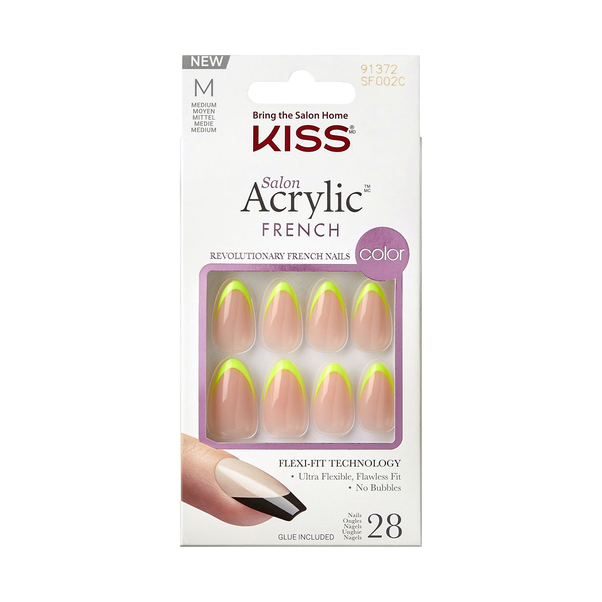 KISS Nalepovacie nechty Salon Acrylic French Color - Hype 28 ks
