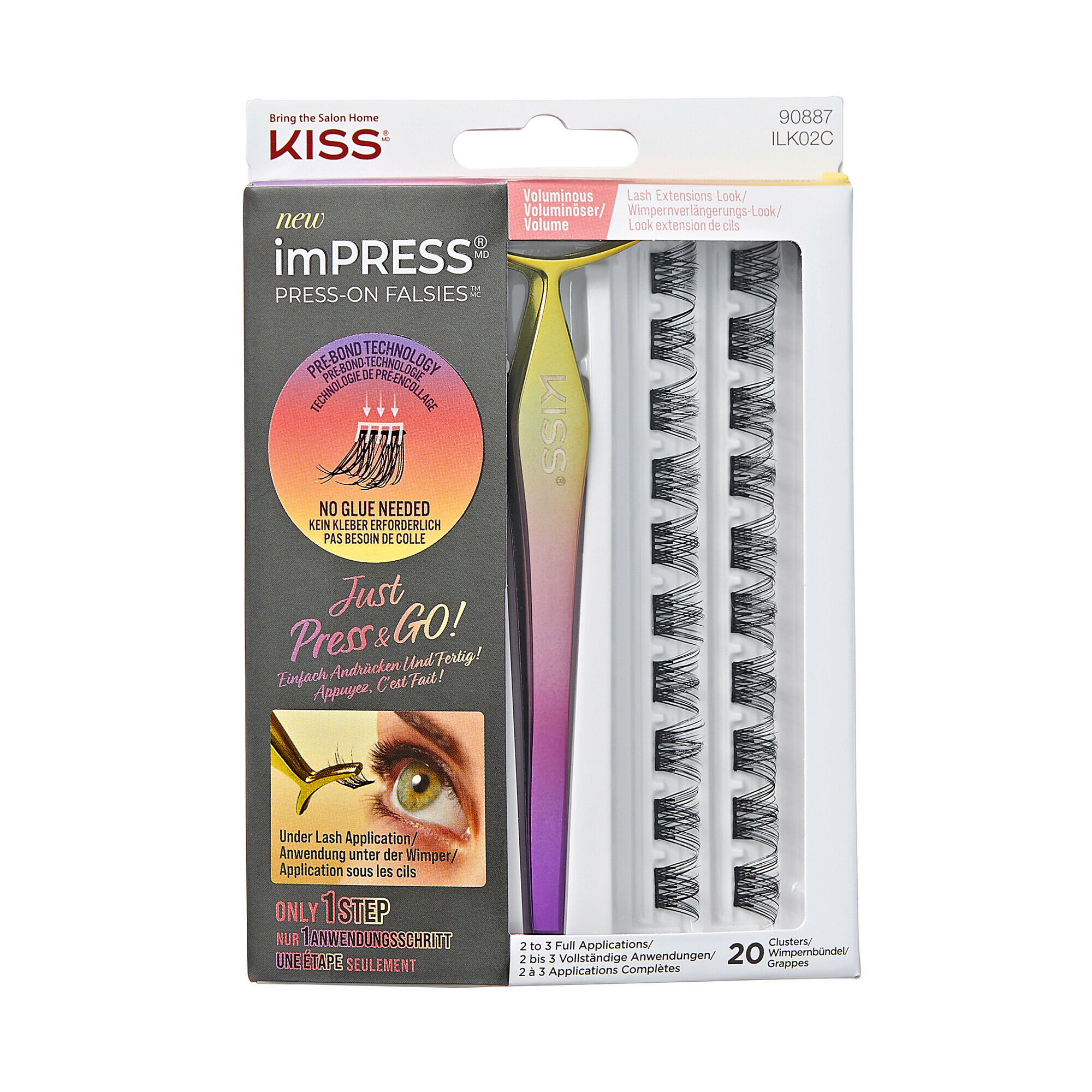 Levně KISS Umělé trsové řasy imPRESS Press on Falsies Kit 02